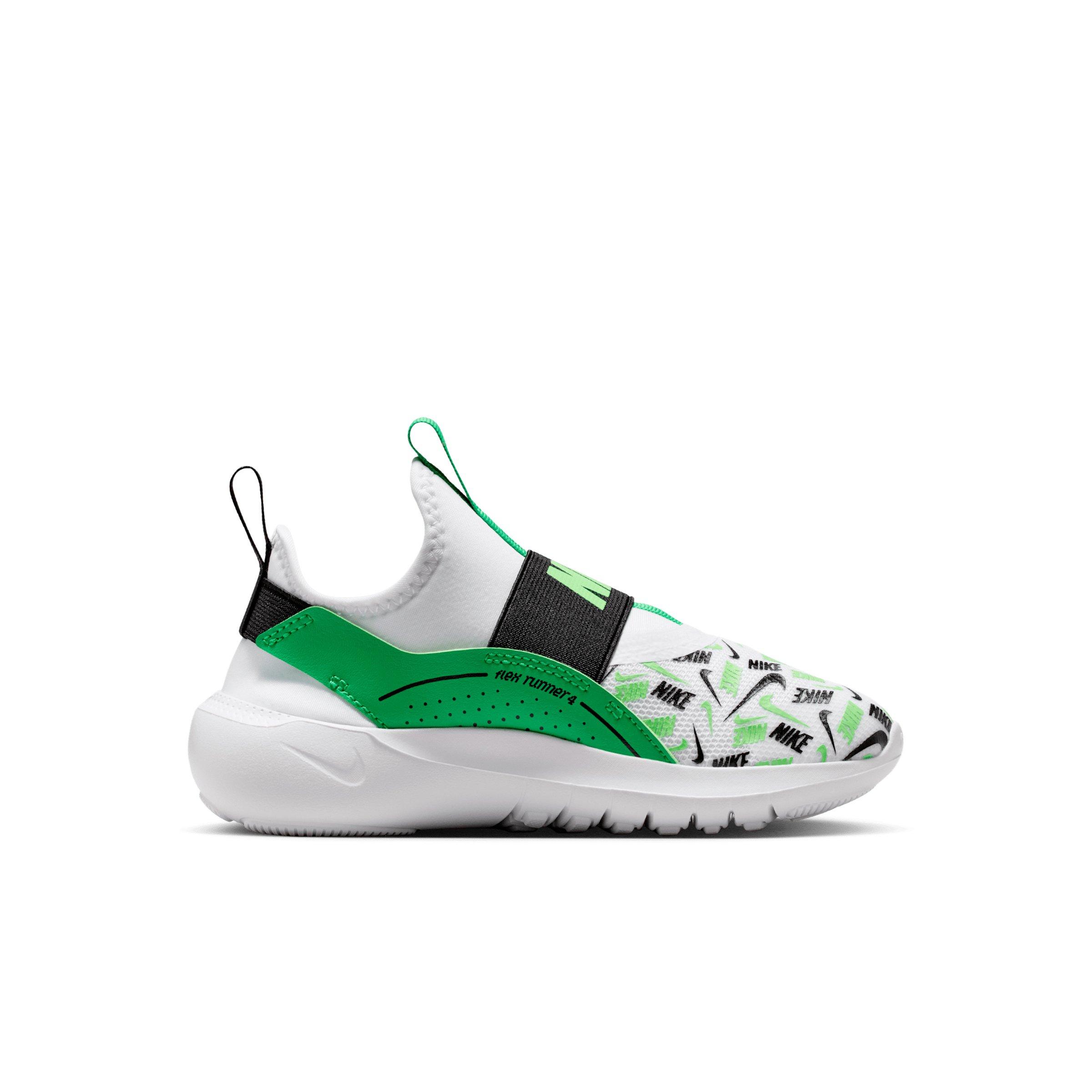 Nike Flex Runner "White/Green Spark/Illusion Green/Black" Preschool Boys' Running Shoe - WHITE/GREEN/GREEN/BLACK